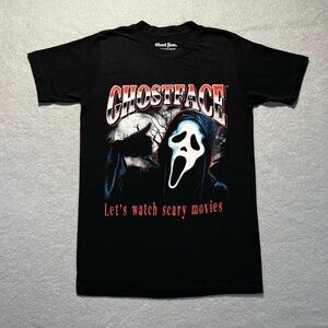Ghost Face T-Shirt Small Black Halloween Scream Movie Graphic Tee